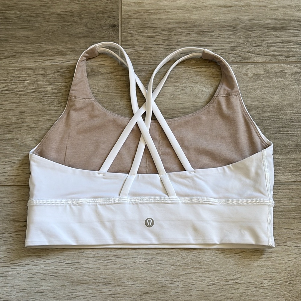 Lululemon White Long Line Energy Bra Size 8 - Picture 6 of 8